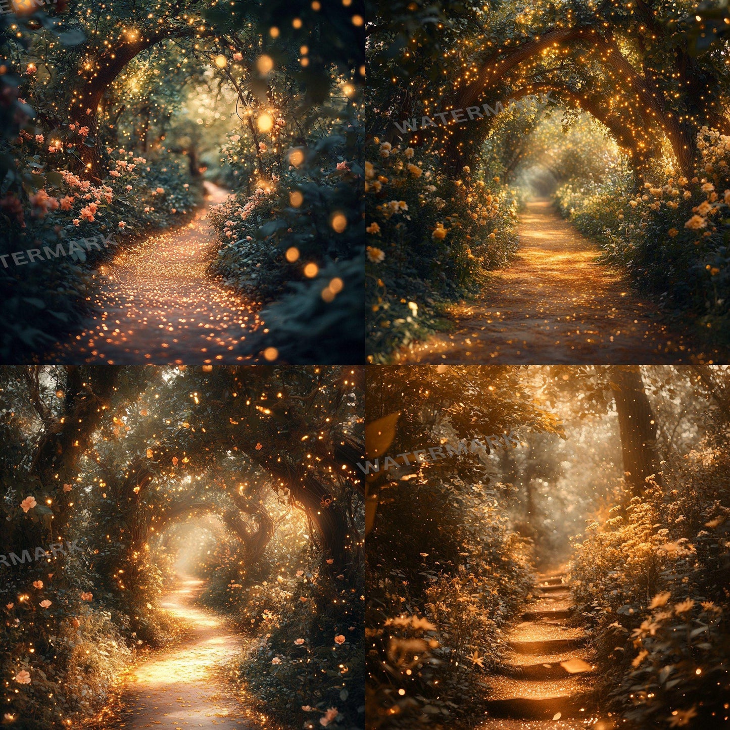Pixie Dust Pathway Digital Photography Backdrops - Enchanted Forest Photoshop Overlays - Fairy Tale Backgrounds - Master Composites