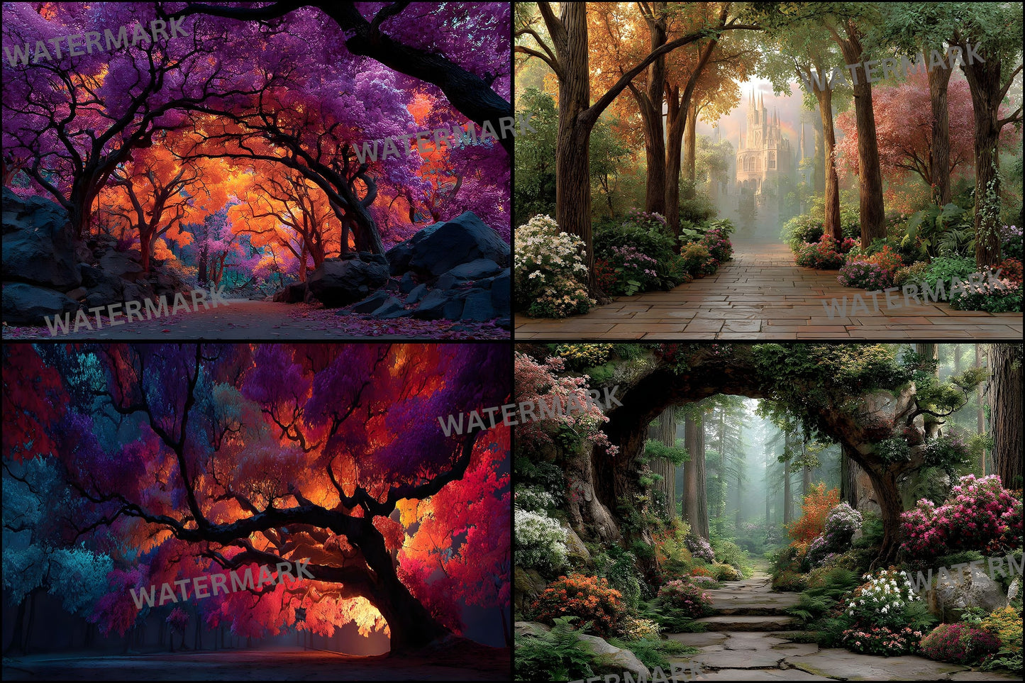 Alice in Wonderland Backdrop Digital, Magical Background for Photography, Fantasy Party Decor, Empty Scene Photo Prop, Portrait Photography