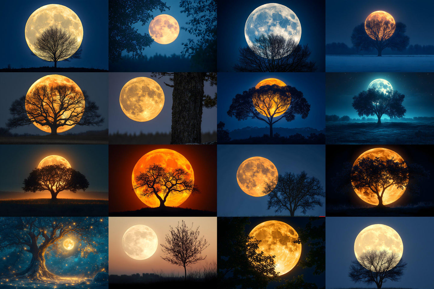 Full Moon Backdrops ��������� Mystical Night Sky, Fantasy Lunar Scenes, Spooky Moonlit Photography Backgrounds for Art, Film & Digital Backdrops