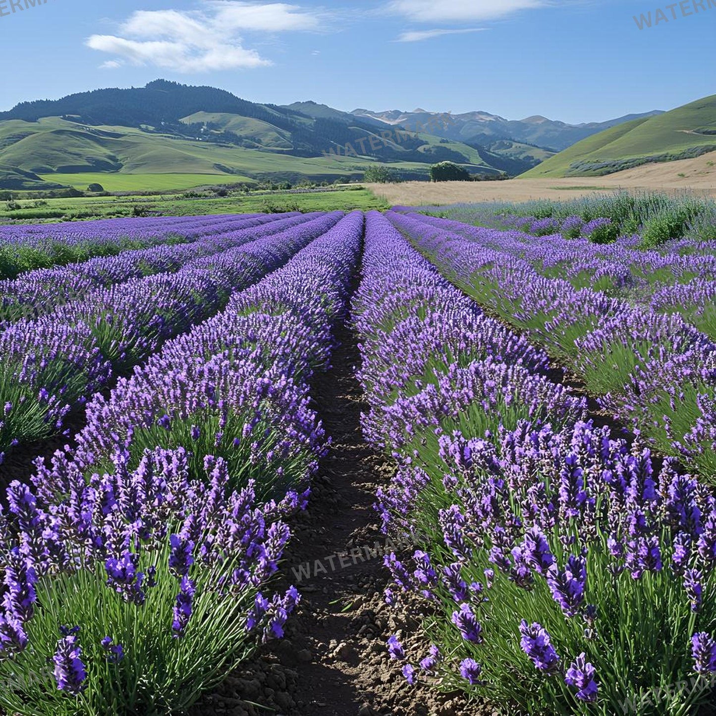 Lavender Field Backdrops - Digital Floral Background, Photography, Photoshop Overlays, Portraits, Products, Maternity & Wedding Backdrops