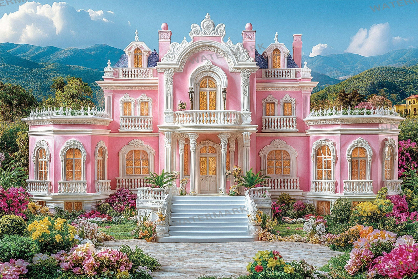 Baroque House Backdrop for Grand Manor & Chateau Deauville Autumn Scene | Victorian Era Fairytale Historic European Home Mansion Prop