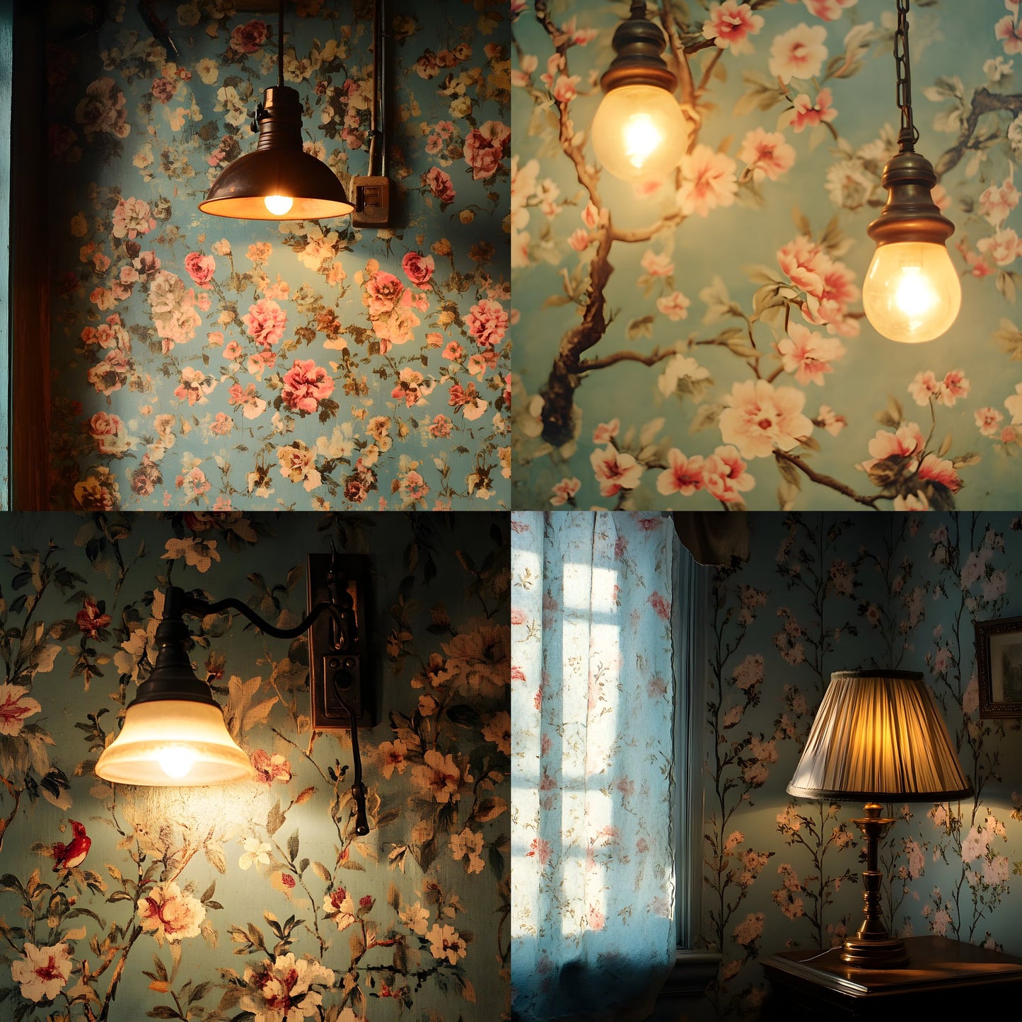 Vintage Wallpaper Room Backdrops, Photography Backgrounds, Digital Download for Portrait Photography, High-Resolution Images