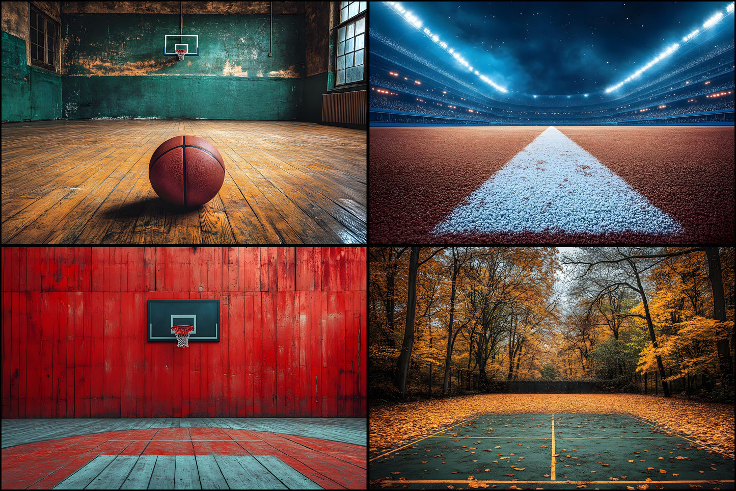 Sports Photography Backdrop Bundle, Action Scene Digital Backgrounds for Athlete Portraits, Team Photo Day, High Resolution Images