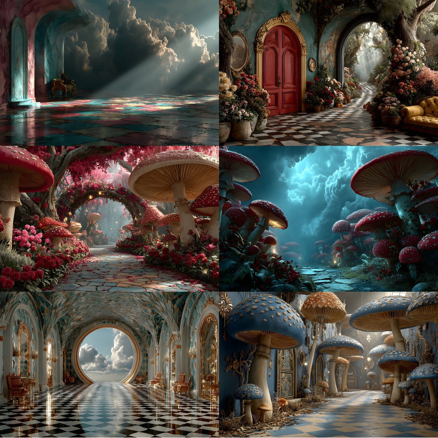 Alice in Wonderland Backdrop Digital Download, Whimsical Background for Photography, Fantasy Photo Prop, Storybook Party Decor, Printable Art