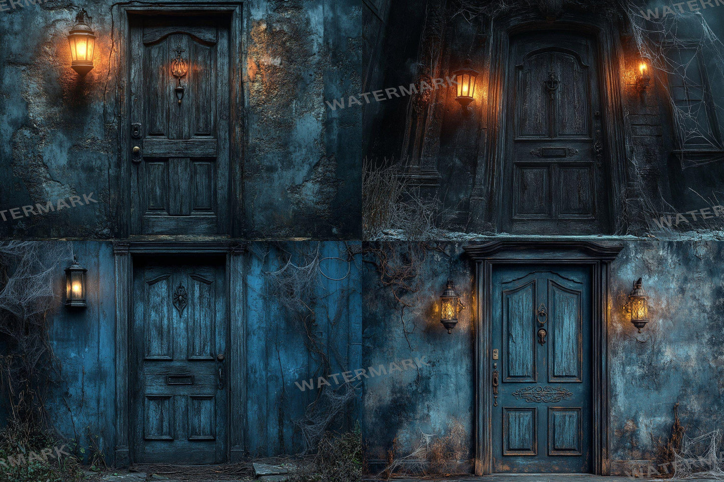 Haunted Mansion Door Backdrops ��������� Spooky Grunge Backdrops for Halloween & Gothic Photography Sessions - Gothic Backdrops and Backgrounds