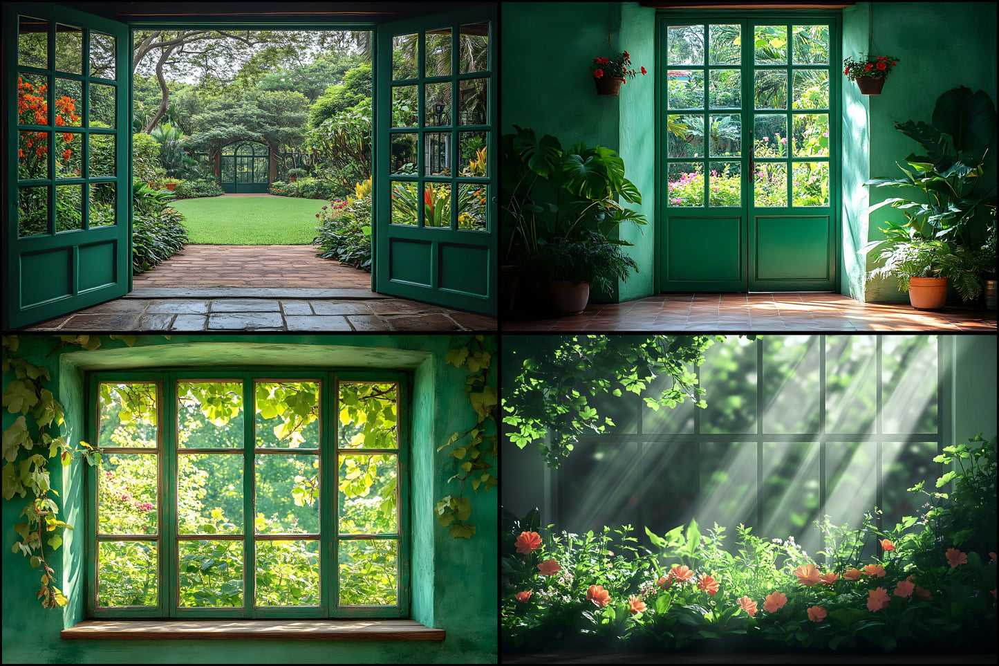 Royal Green Garden Digital Backdrop, Photography Background, Studio Portrait Fairytale Photo, Wedding Photo Booth, Fantasy Images