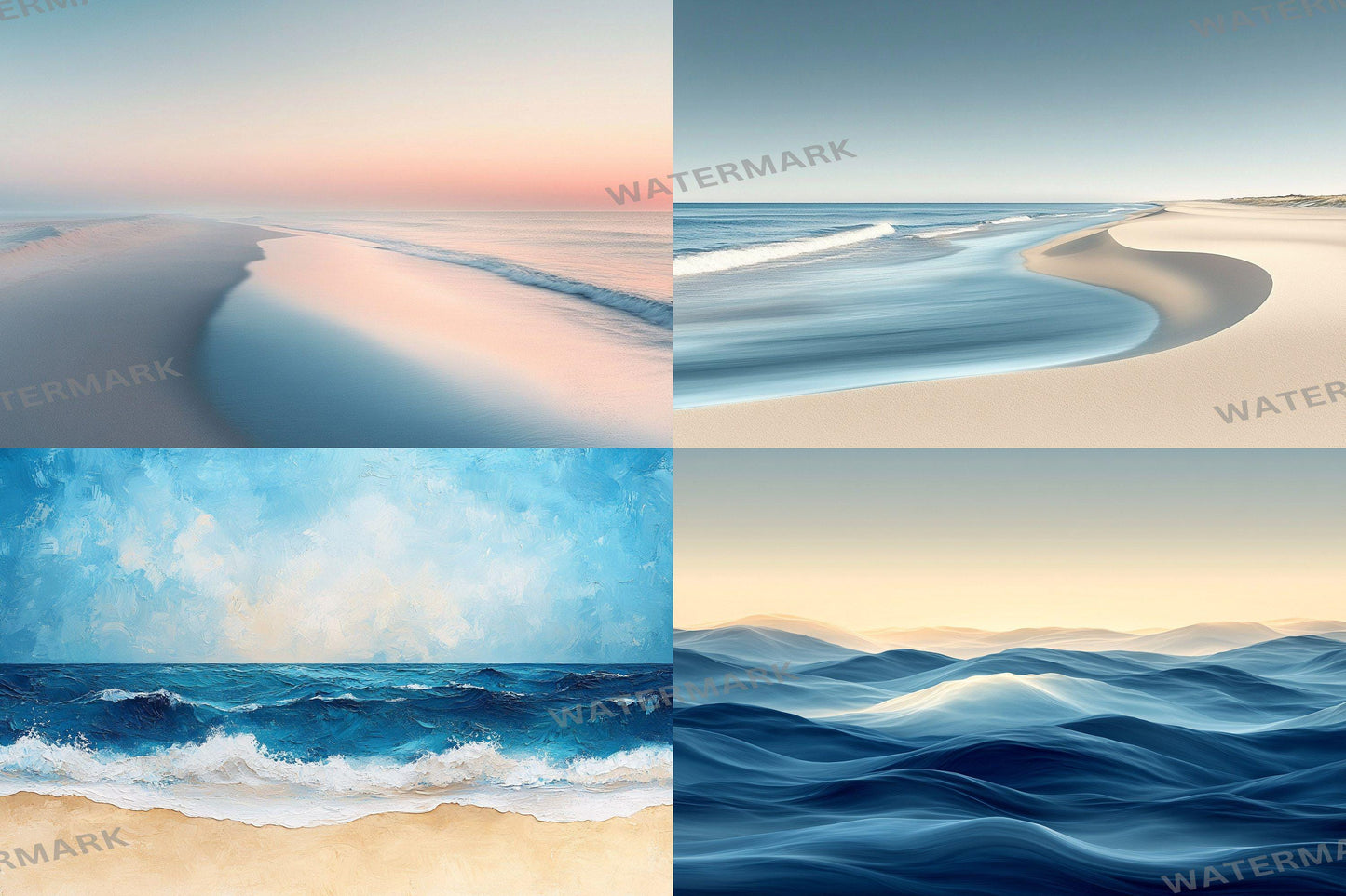 Modern Coastal Gradient Backdrop: PNGs for Beach Photo Editing, Abstract Ocean Photography Props, Serene Seaside Digital Backdrops