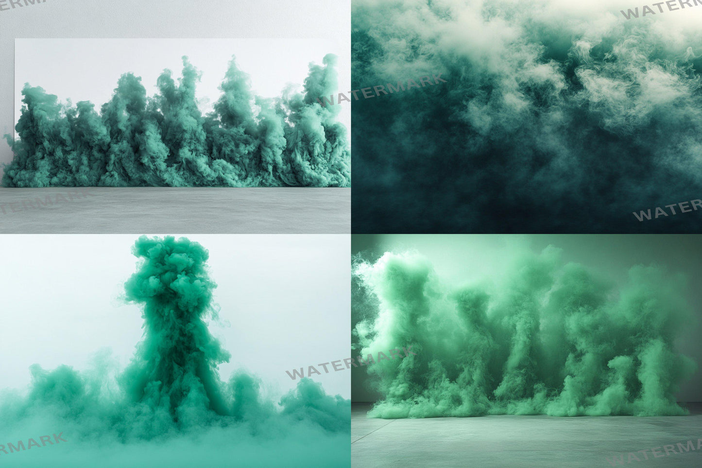 Green Smoke Backdrops, Mystical Fog Overlays, Dreamy Vapor Effects, Eerie Mist Textures, Atmospheric Digital Backgrounds for Creators