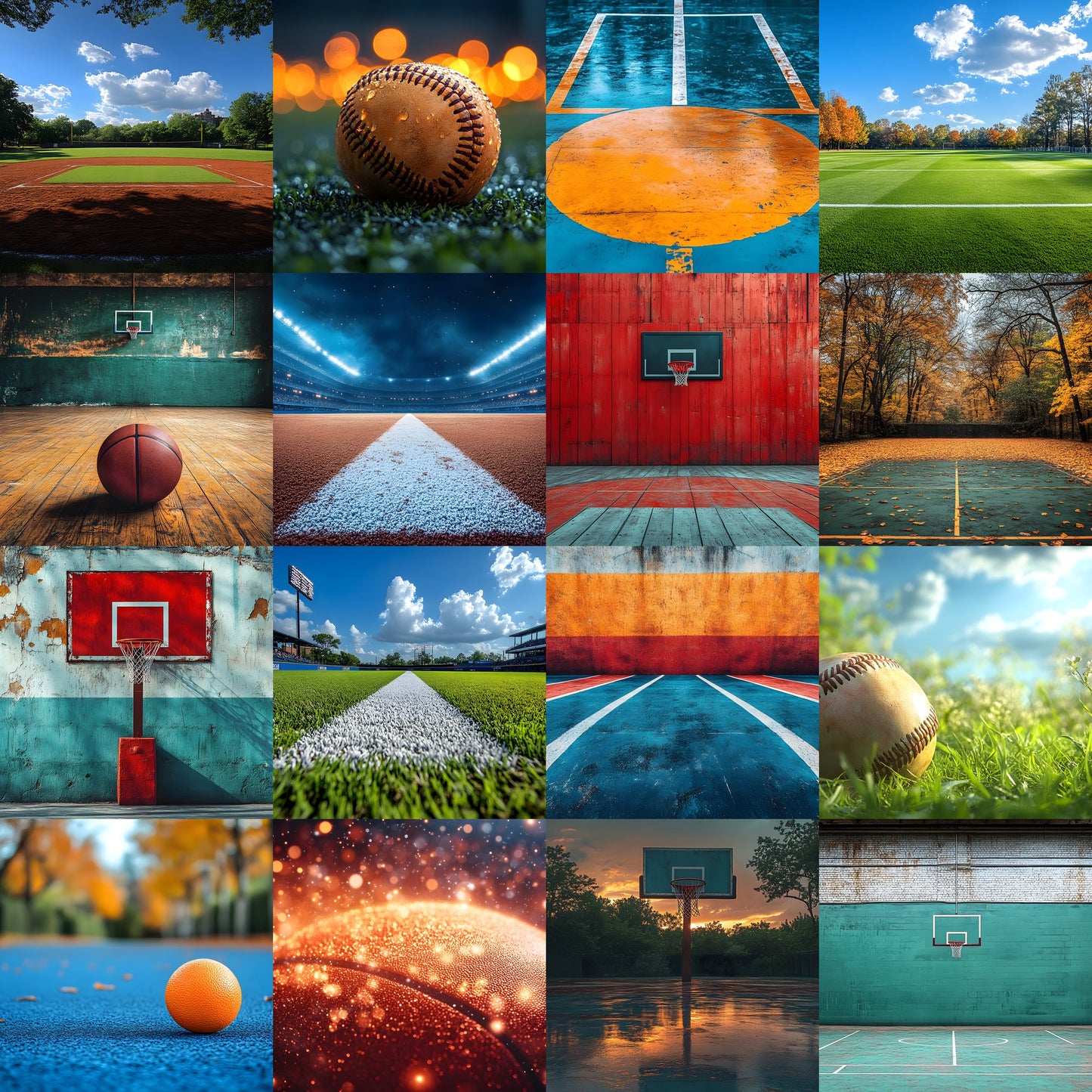 Sports Photography Backdrop Bundle, Action Scene Digital Backgrounds for Athlete Portraits, Team Photo Day, High Resolution Images