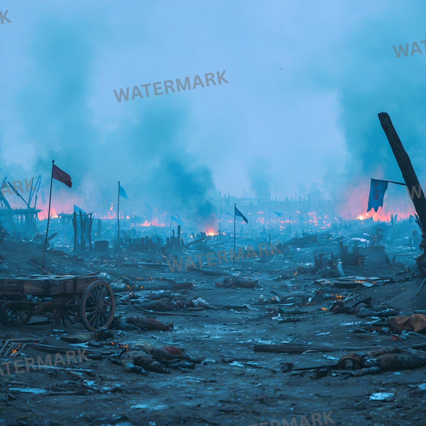 Battlefield Digital Backdrop, War Zone Background, Apocalypse Photography Prop, Military Aftermath Square Image, Dramatic Photo Booth, Post-Apocalyptic Scene