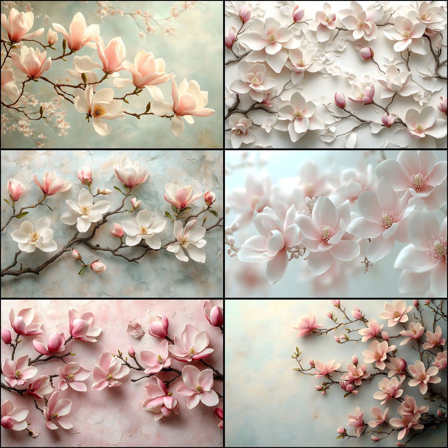 Magnolia Morning Backdrops, Serene Photography Backgrounds, Digital Backdrops, Scenic Photo Background, Floral Photography
