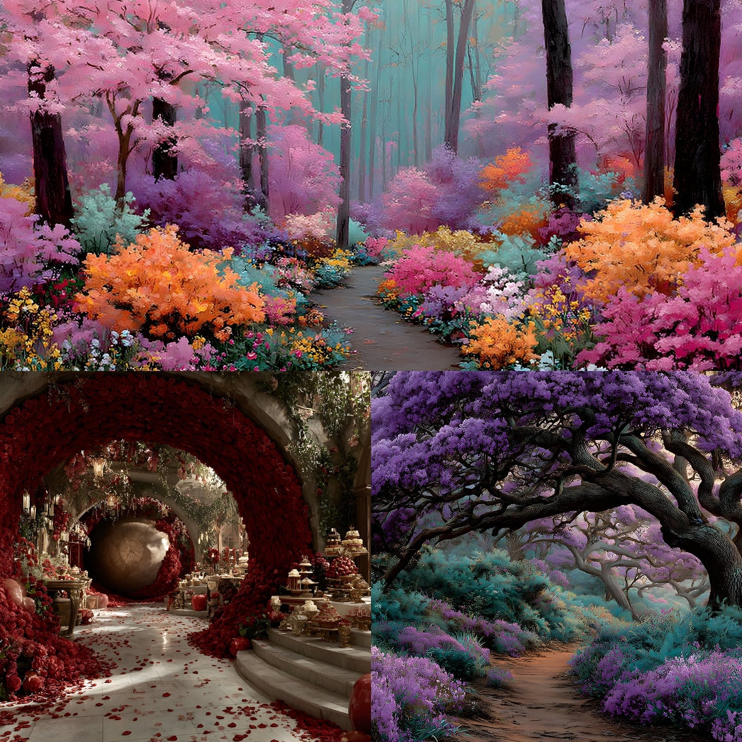 Alice in Wonderland Backdrop, Enchanted Forest Background, Whimsical Digital Download for Photography, Fairytale Photo Booth