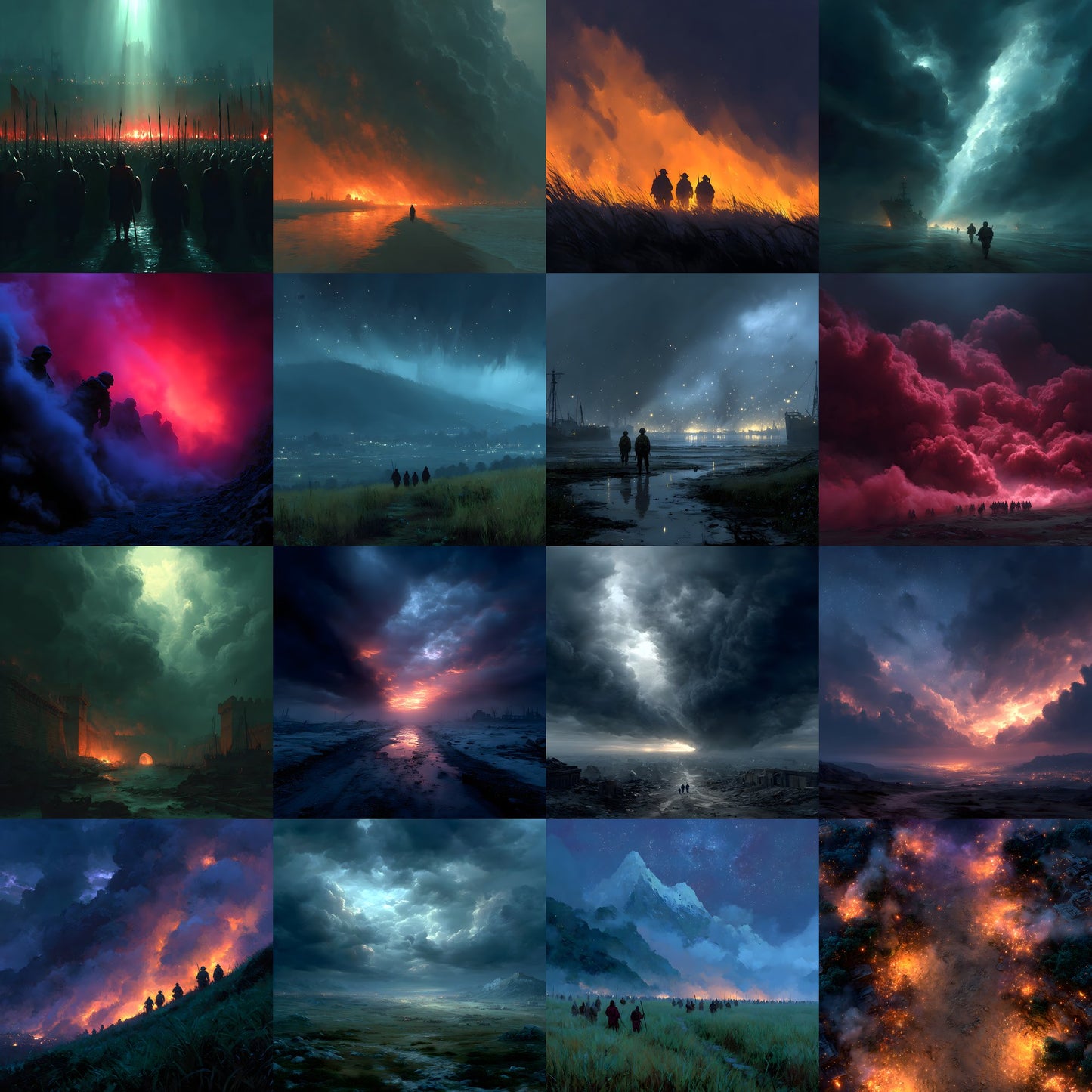 Dark Battlefield Digital Backdrop, Moody War Zone Photography Background, Square Format for Dramatic Photo Editing, Grunge Texture Fantasy Art