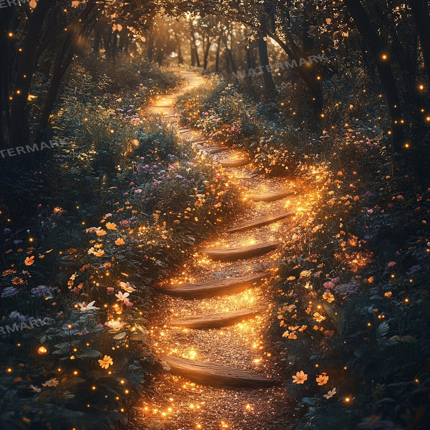 Pixie Dust Pathway Digital Photography Backdrops - Enchanted Forest Photoshop Overlays - Fairy Tale Backgrounds - Master Composites