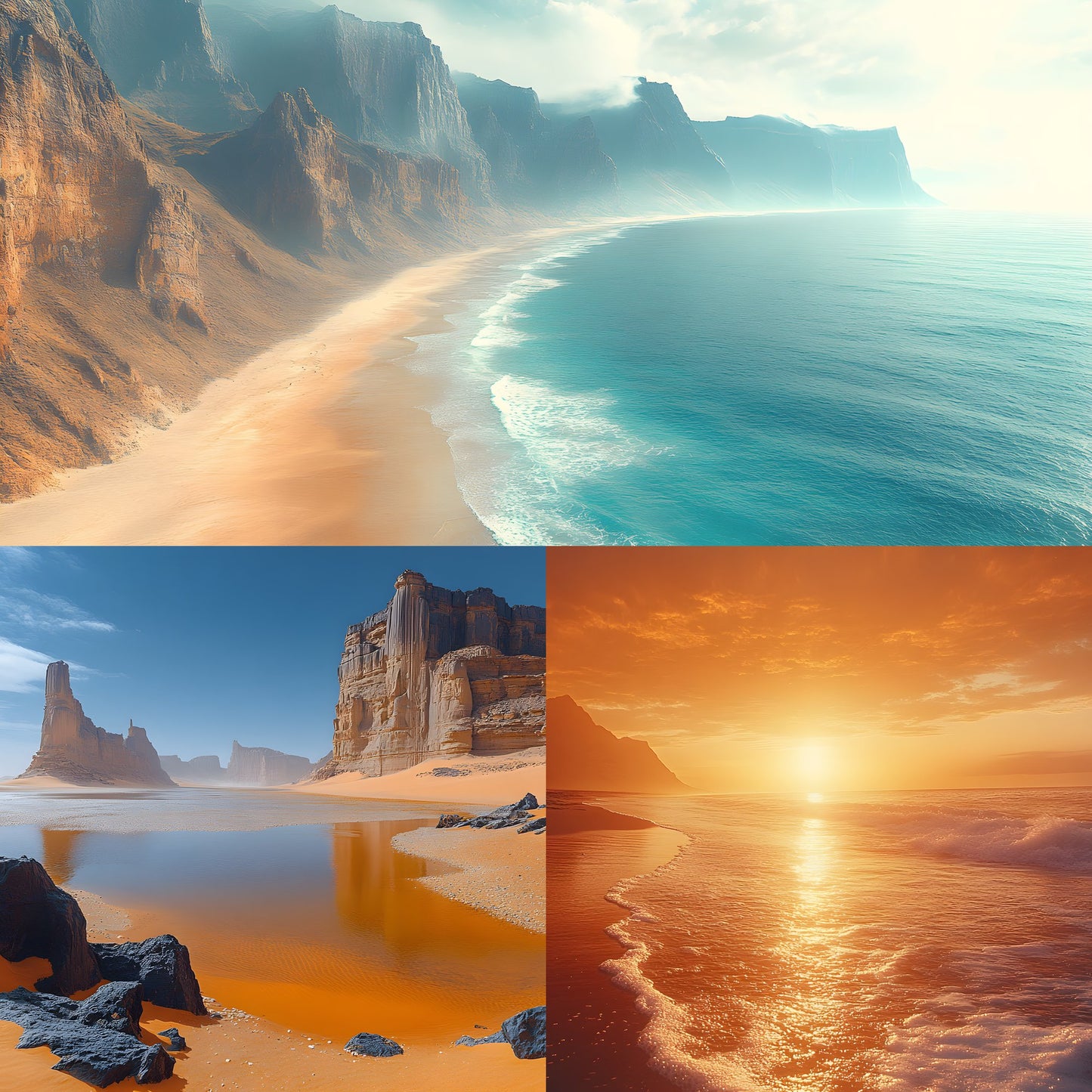 Beach Cyberpunk Backdrop, Futuristic Seascape Background, Digital Wallpaper for Photography, Blade Runner Inspired Landscape, Ocean Scene