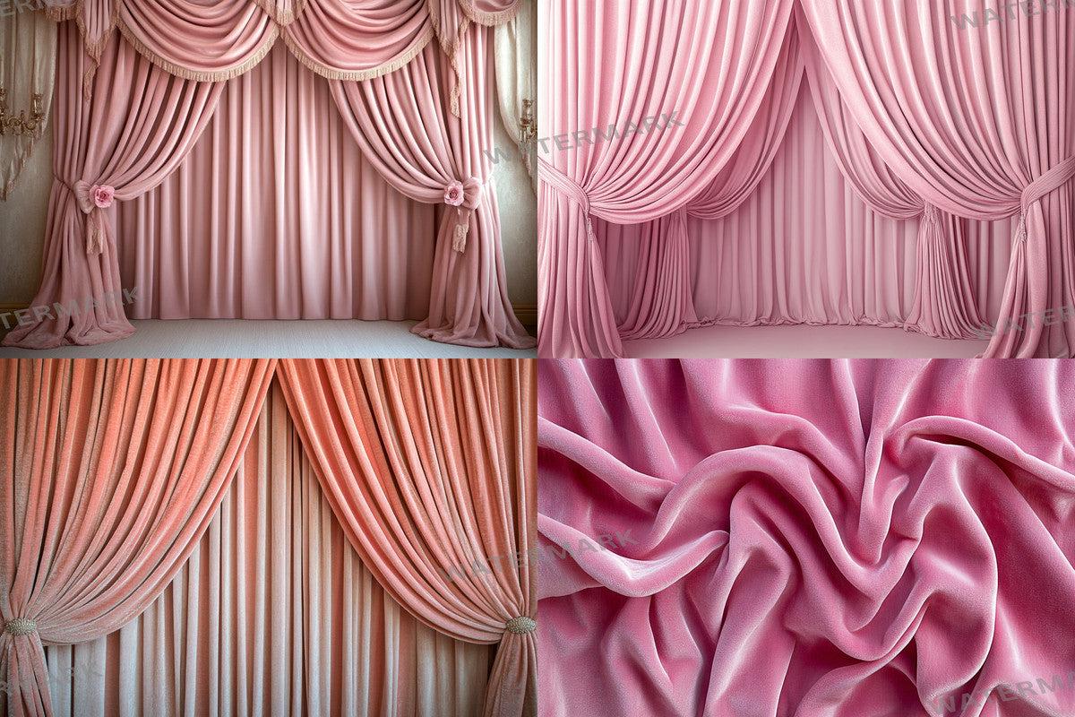 Blush Pink Velvet Photography Backdrops - Textured Background PNGs for Photoshop Editing - Perfect for Digital Artists Photographers