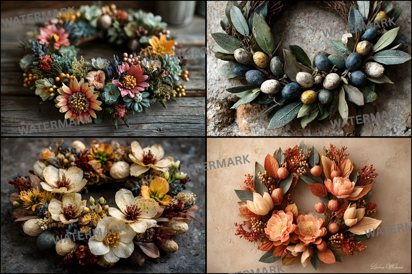 Newborn Digital Backdrop Floral Wreath, Baby Photography Background, Flower Circle Prop, Photo Overlay, Infant Composite Art, Girl Boy