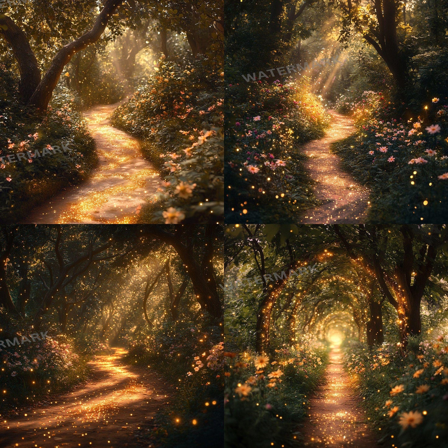 Pixie Dust Pathway Digital Photography Backdrops - Enchanted Forest Photoshop Overlays - Fairy Tale Backgrounds - Master Composites
