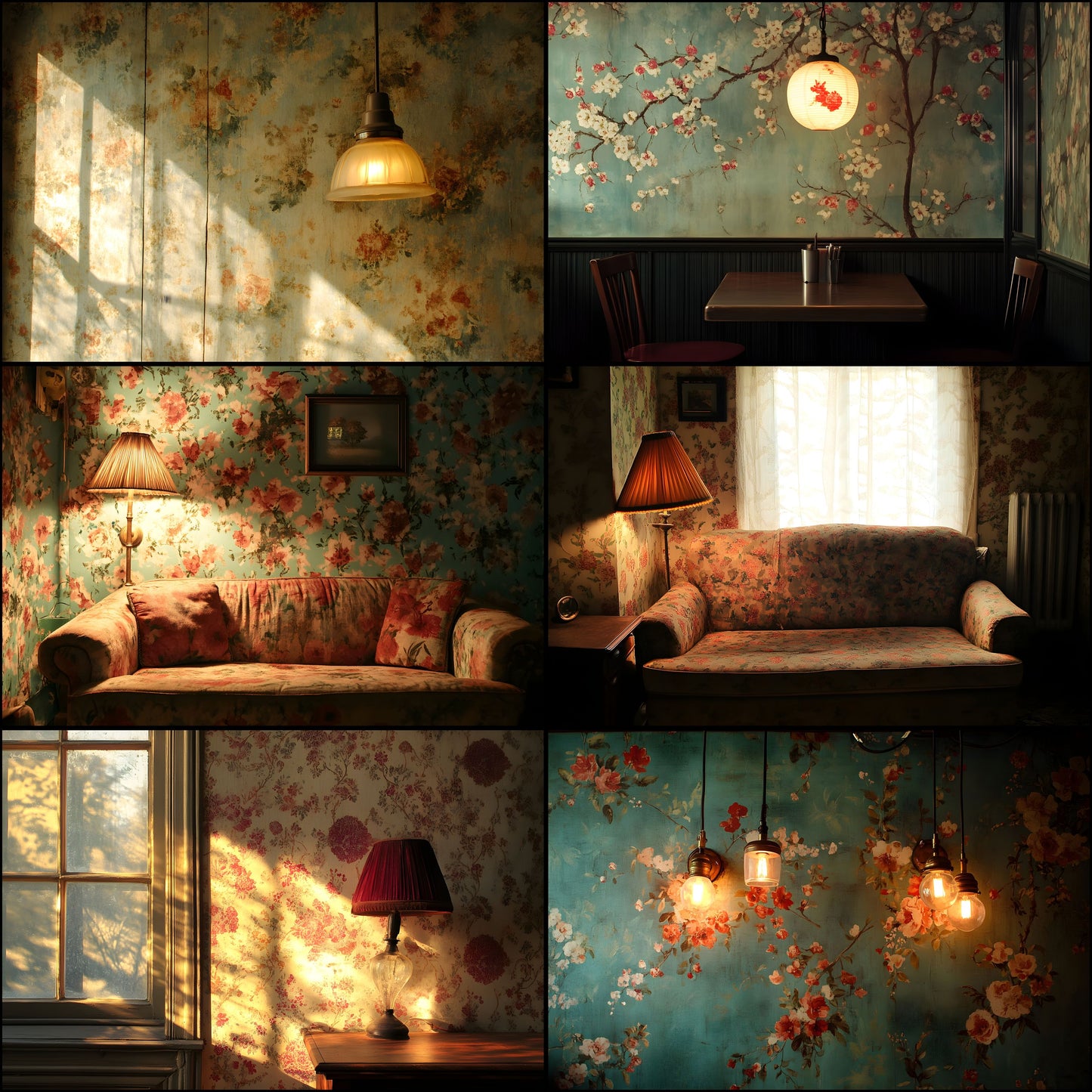 Vintage Wallpaper Room Digital Backdrop, Photography Backgrounds, Antique Interior Photo Prop, High-Res Image for Photographers