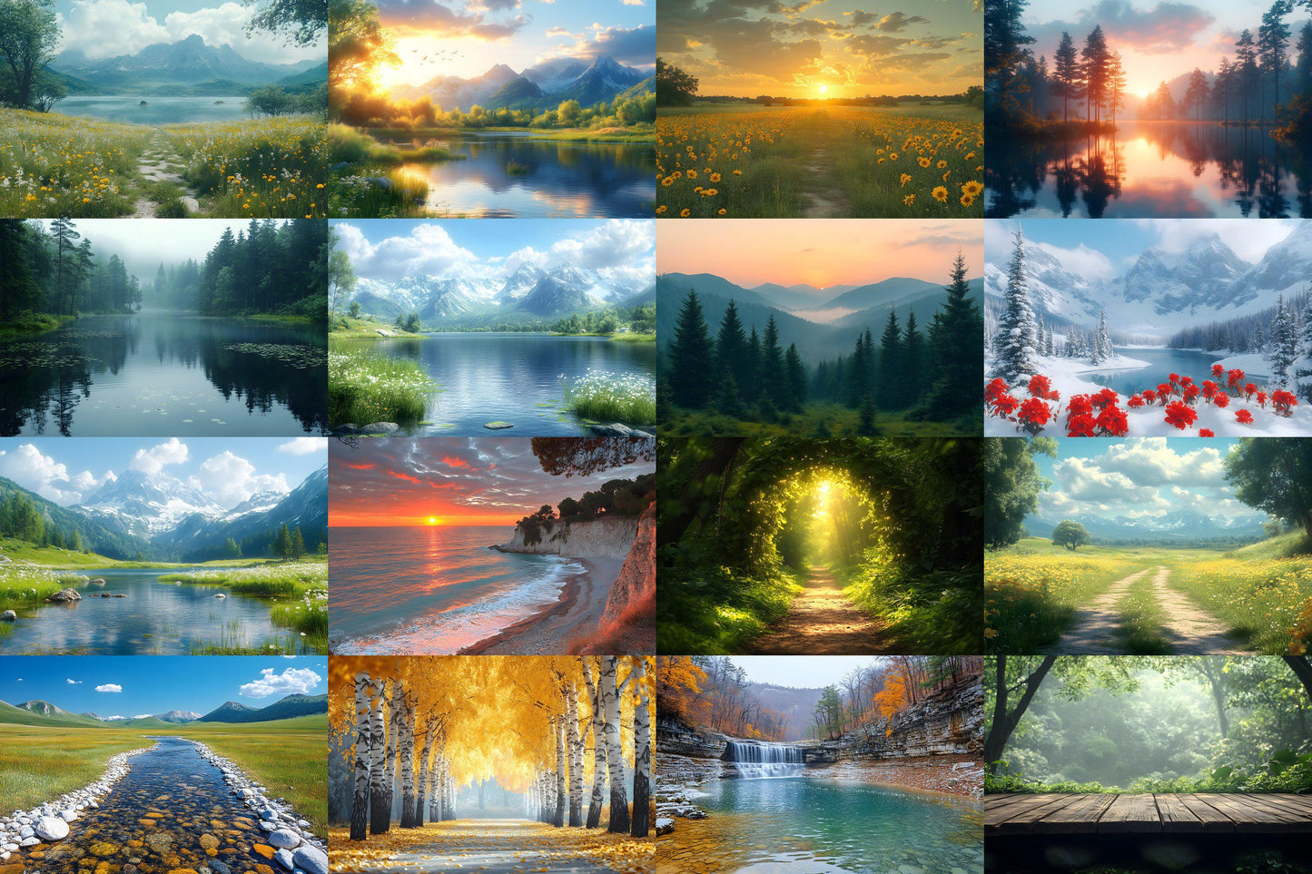 Natural Landscape Backdrops - Scenic Nature Digital Backgrounds - Forest, Mountains, Lakes, and Fields Backgrounds - Nature Wallpaper