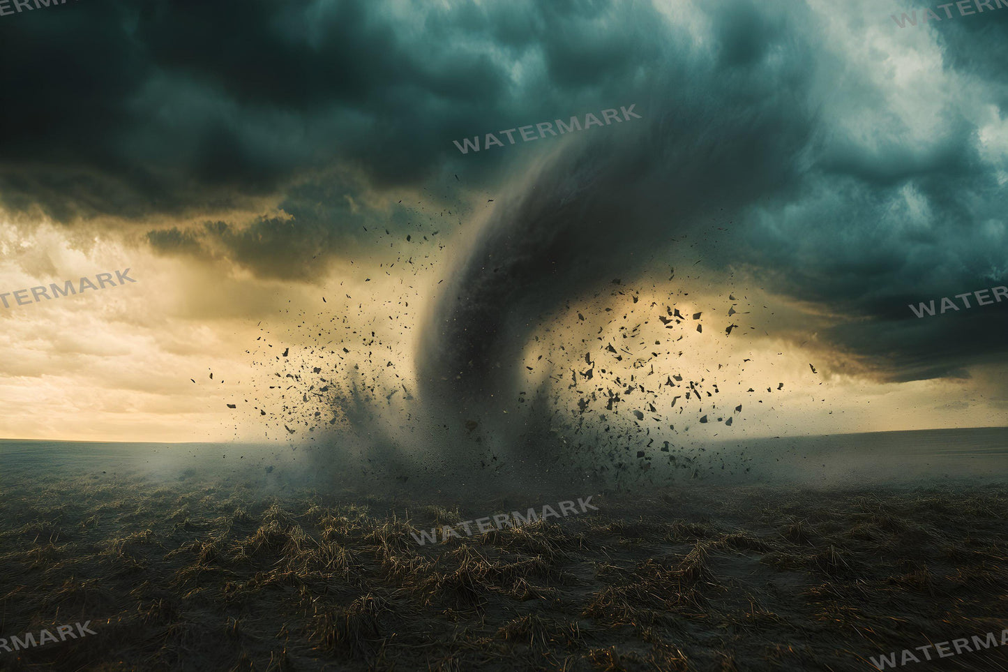 Tornado Kansas Prairie Backdrops - Wizard of Oz Inspired Photography Backgrounds - Dramatic Stormy Scenes | Dorothy Wizard of OZ Backdrops