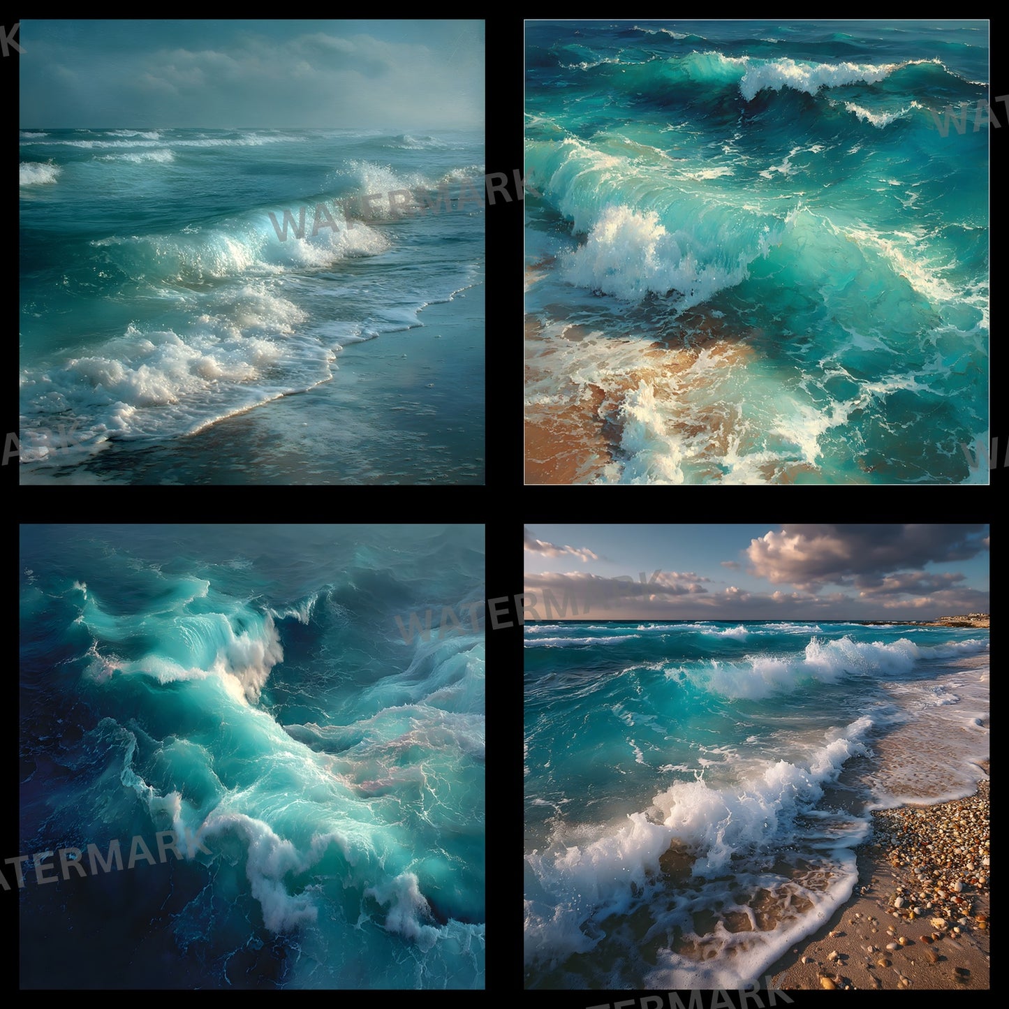 Ocean Photography Backdrop, Square Ocean Waves Background, Summer Photo Booth Prop, Digital Download for Social Media, Beach Backdrop, Ocean Lover Gift