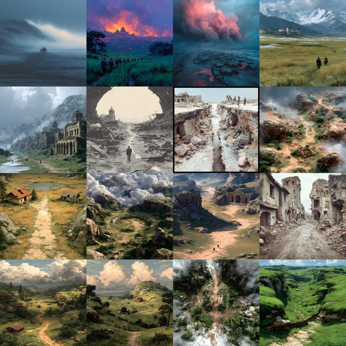 Chaotic Battlefield Digital Backdrop, Gamer Background, Square Intense Gaming Scene, Themed Photography, High-Resolution, Unique Design