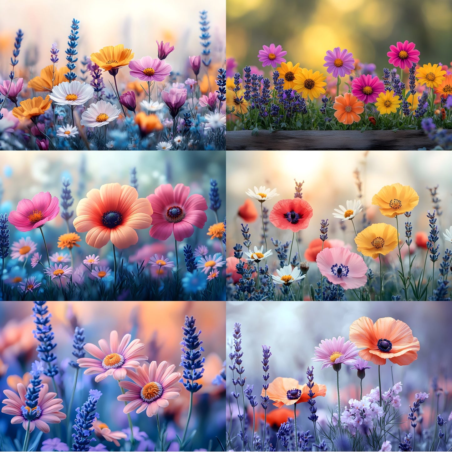 Wildflower Meadow Digital Backdrop, Whimsical Photography Backgrounds, Floral Photo Overlays, Spring Scene, Dreamy Portrait1449