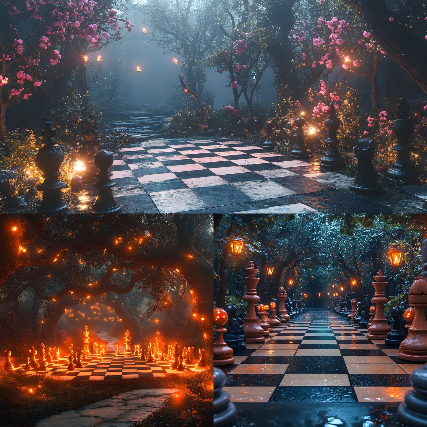 Alice in Wonderland Chessboard Backdrop, Fantasy Wonderland Background, Digital Download for Photography, Portrait, and Event Backdrops