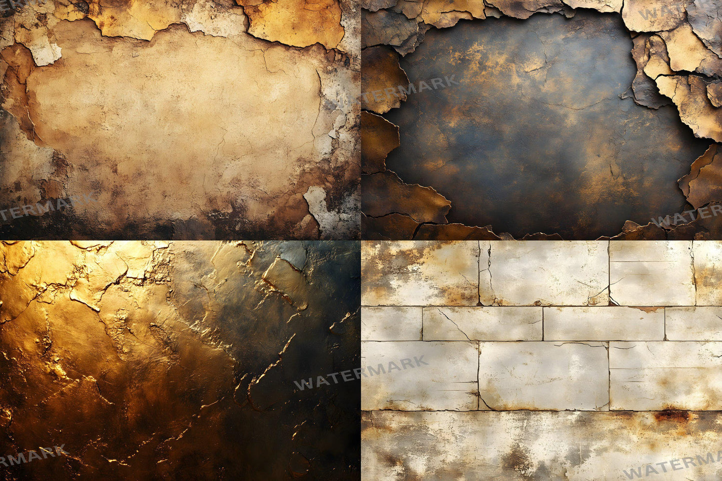 Smoky Topaz Wall Backdrops - Vintage Textured Digital Backgrounds