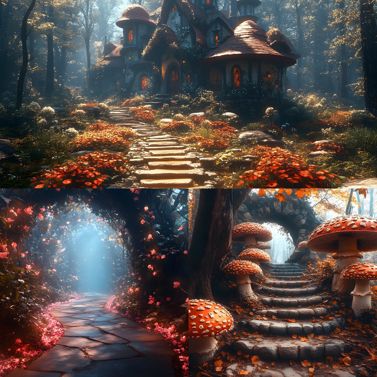 Alice in Wonderland Backdrop Set, Whimsical Digital Backgrounds for Photography, Fantasy Portrait Scenes, High-Res Wonderland Images