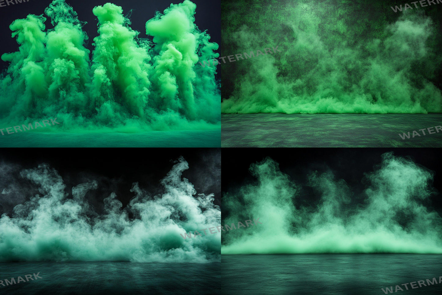 Green Smoke Backdrops, Mystical Fog Overlays, Dreamy Vapor Effects, Eerie Mist Textures, Atmospheric Digital Backgrounds for Creators