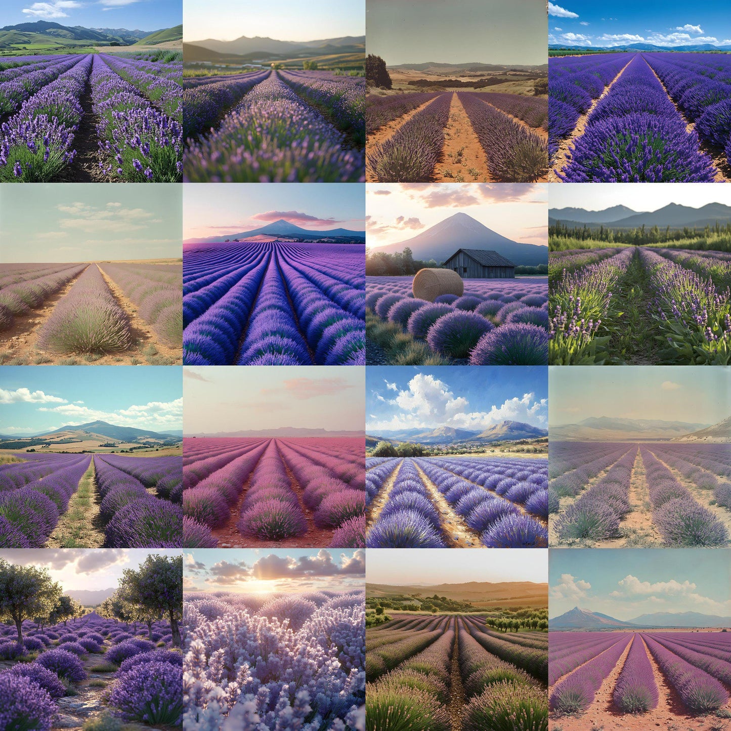 Lavender Field Backdrops - Digital Floral Background, Photography, Photoshop Overlays, Portraits, Products, Maternity & Wedding Backdrops