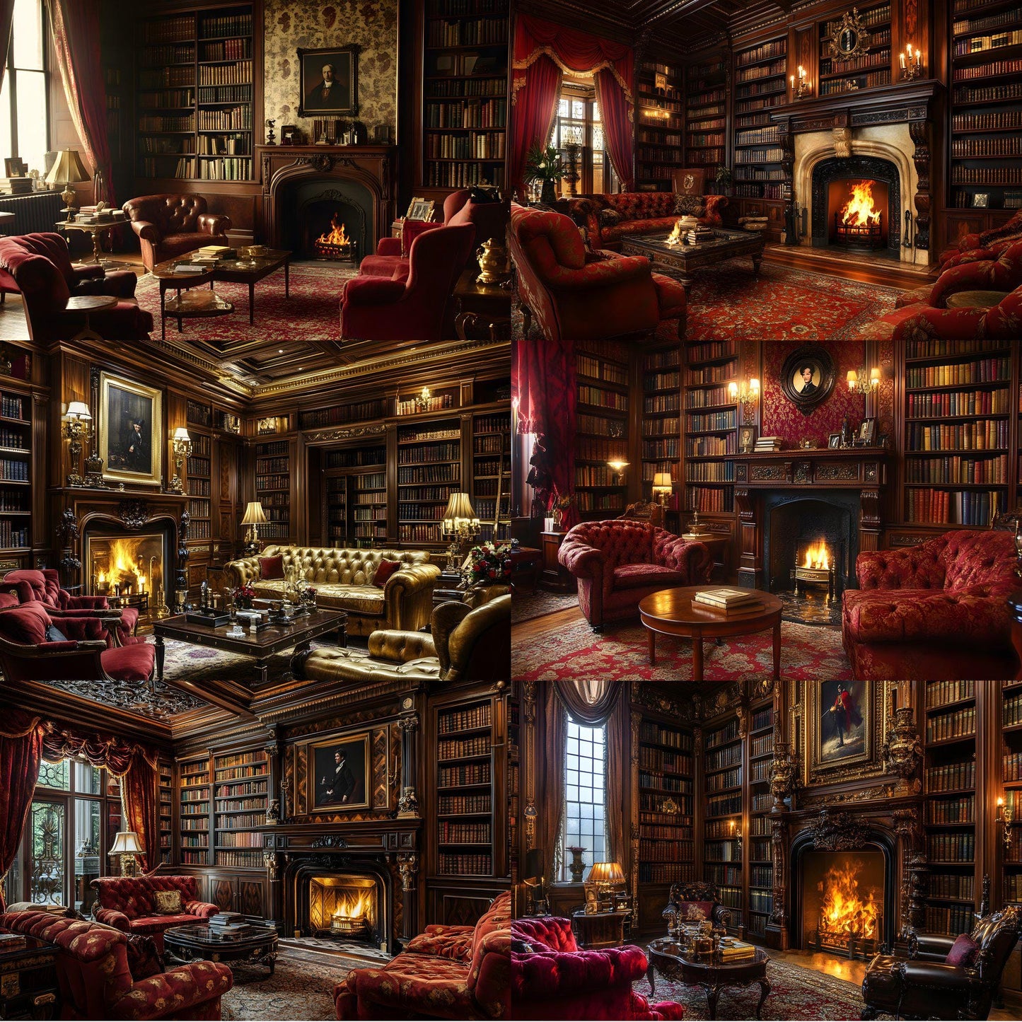 Century London Club Backdrops - 16 JPGs | Victorian Study Digital Backgrounds, Old English Library Photo Props