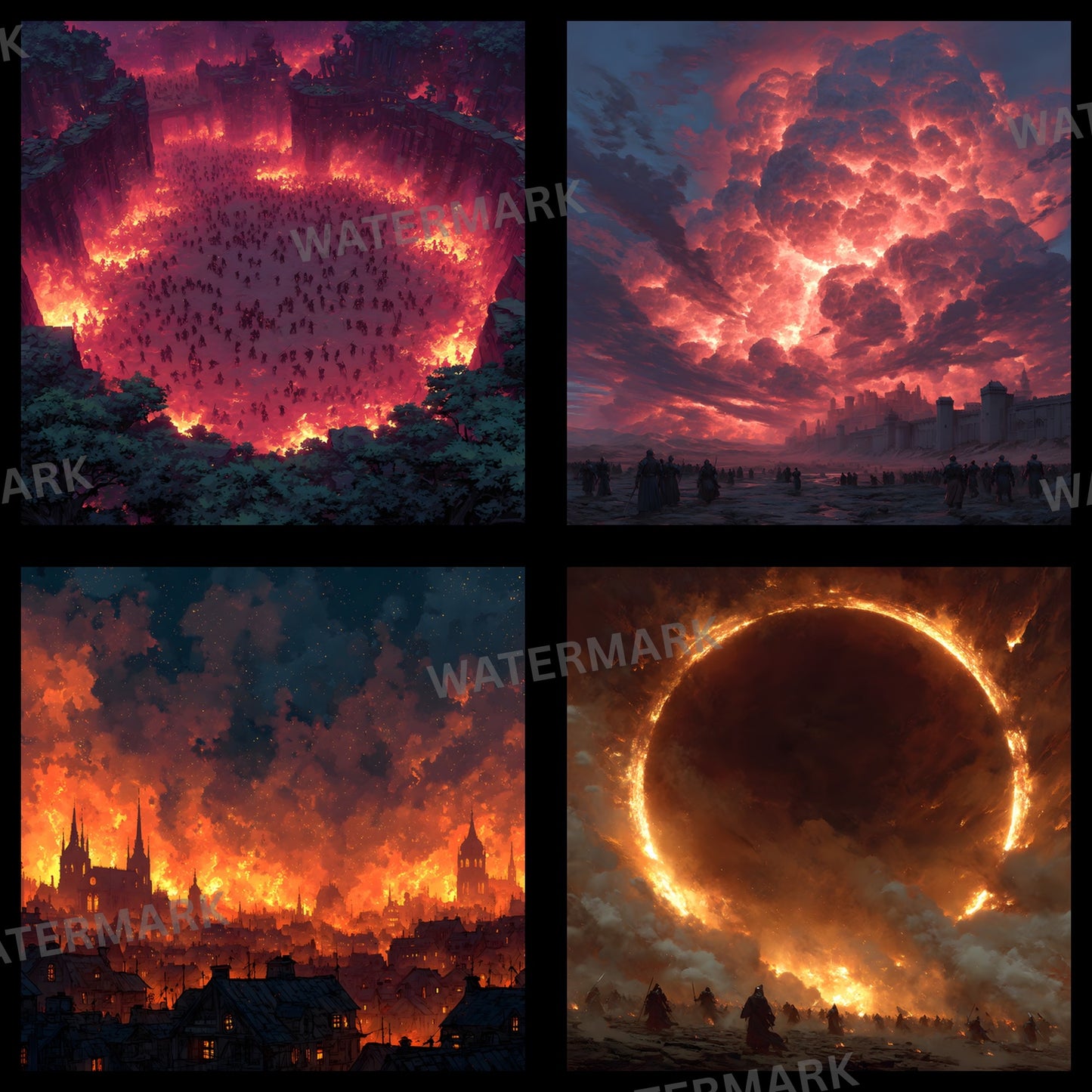 Fiery Battlefield Digital Backdrop, Cataclysm Background for Epic Fantasy Photography, Image for Composites, Gamer Stream Background