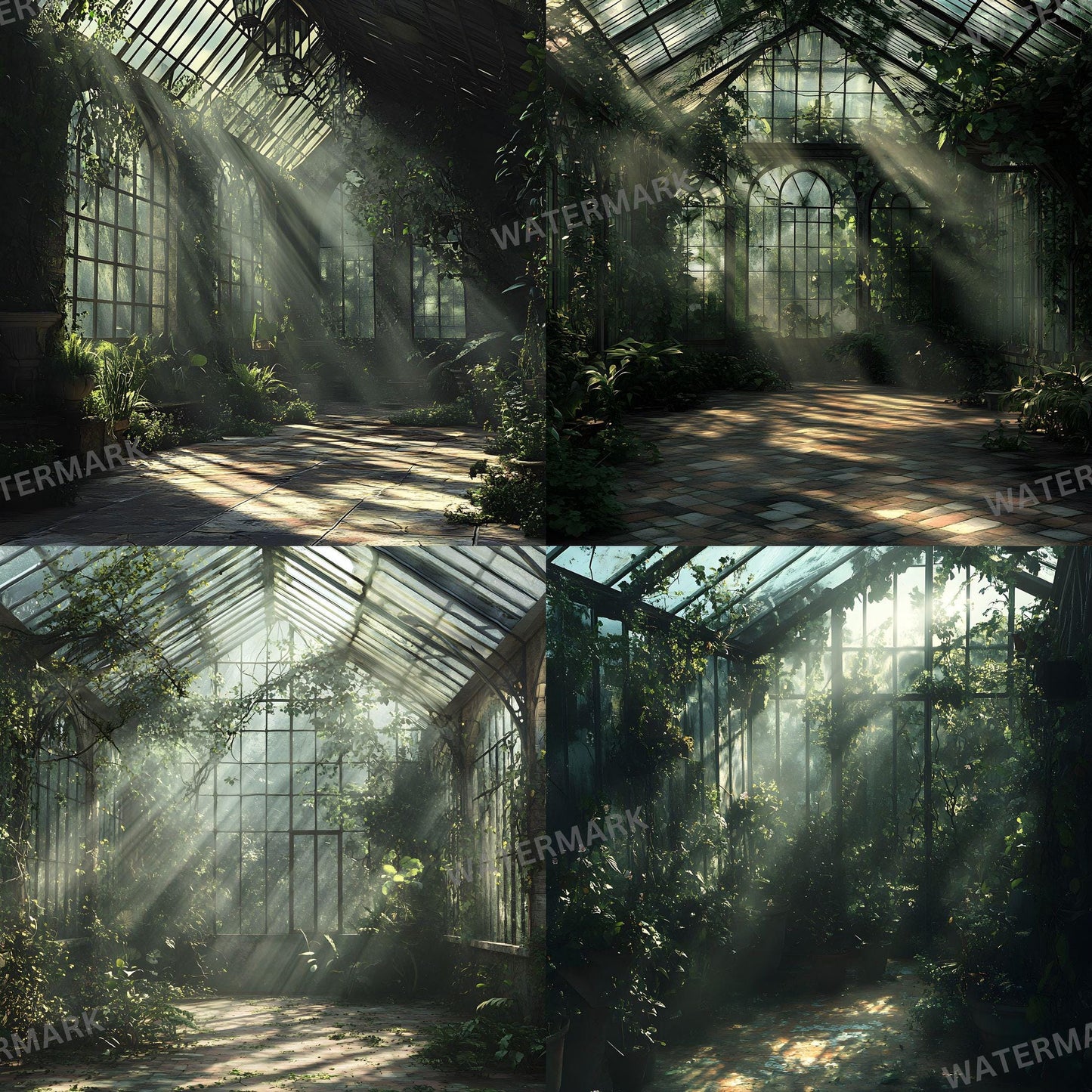 Gothic Greenhouse Digital Photography Backdrop Overlay for Portraits and Studio Use - 96x96px Master Composites Wallpaper Backgrounds