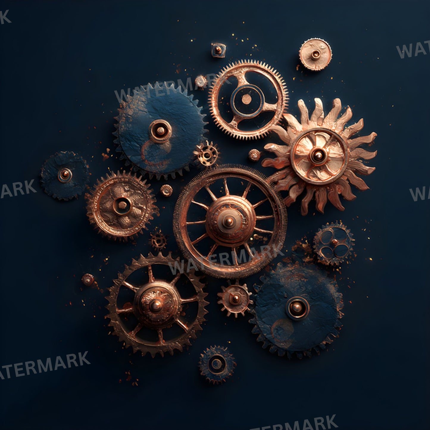 Rose Gold Steampunk Backdrop, Machine Cogs Background, Digital Download for Photography, Photo Booth Prop, Fantasy Art, Sci-Fi Design
