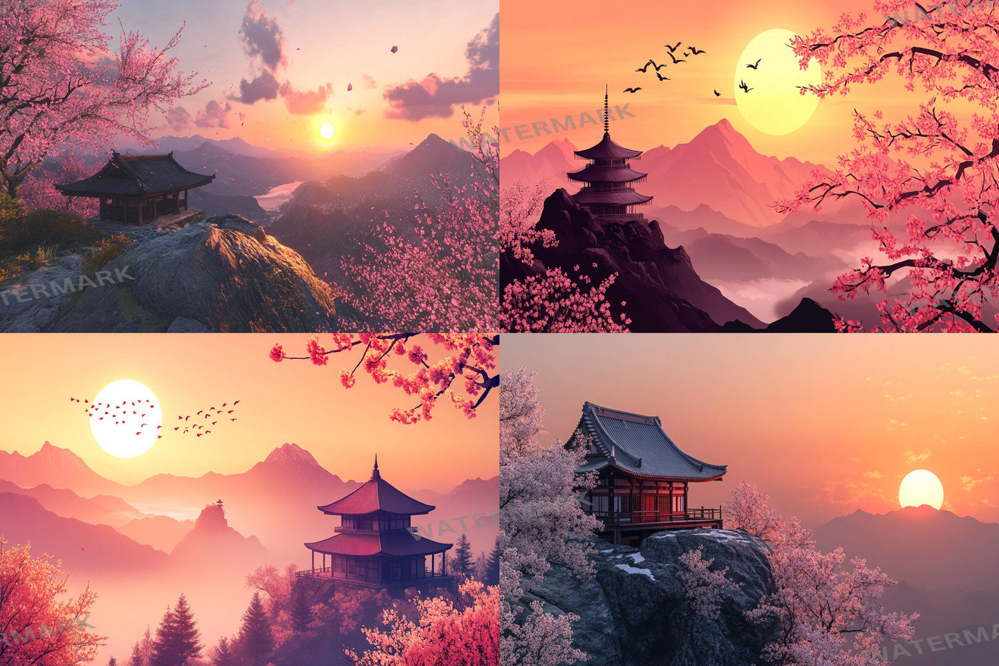 Ancient Dojo digital backdrop, 16:9 ratio. Serene training ground with traditional architecture, perfect for streaming backgrounds