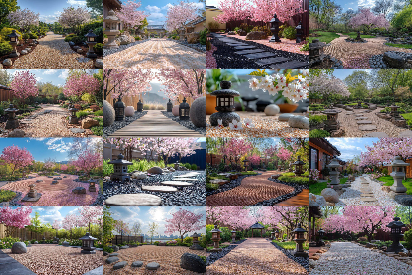 Zen Garden Backdrops, Tranquil Japanese Landscapes, Serene Rock Gardens, Peaceful Meditation Spaces, Digital Nature Art Backgrounds