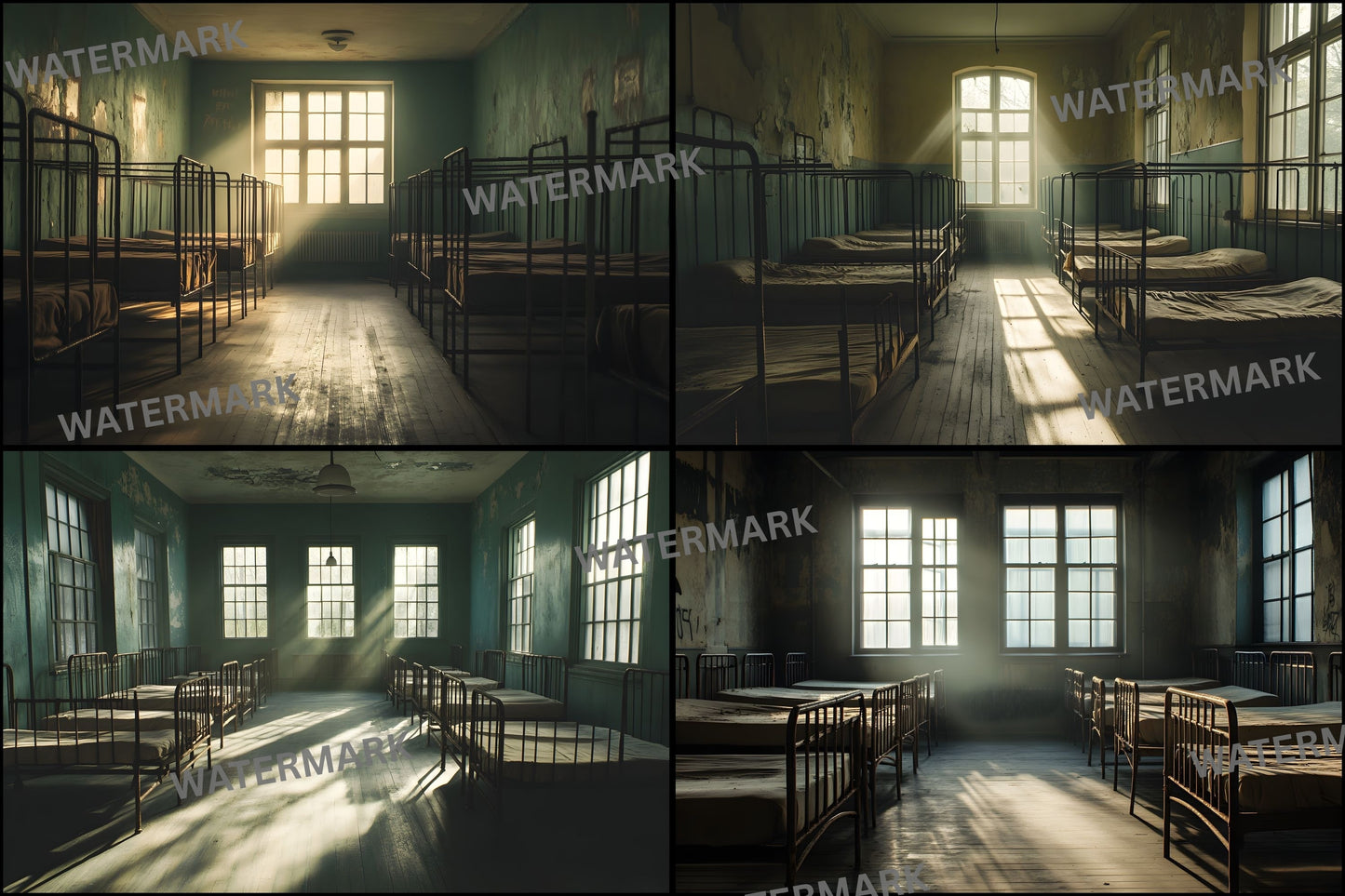 Abandoned Orphanage Door Digital Backdrop, Spooky Photography Background, Halloween Photo Prop, Gothic Scene Setter, Image