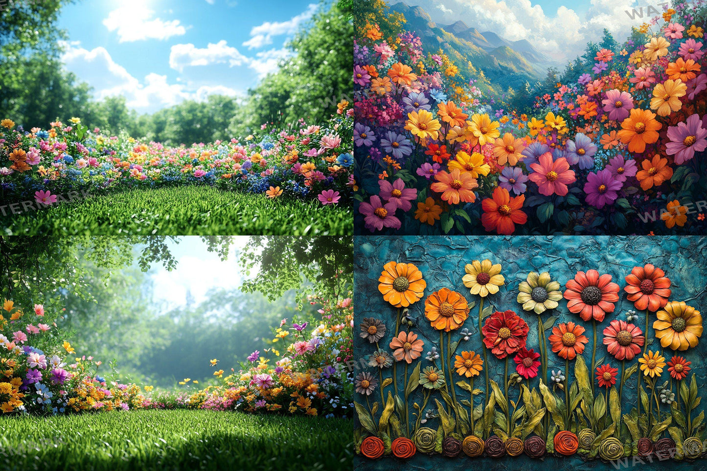 Whimsical Flower Garden Backdrops ��������� Lush Floral Photography Backdrops for Dreamy & Ethereal Portraits - Floral Backdrops and Backgrounds