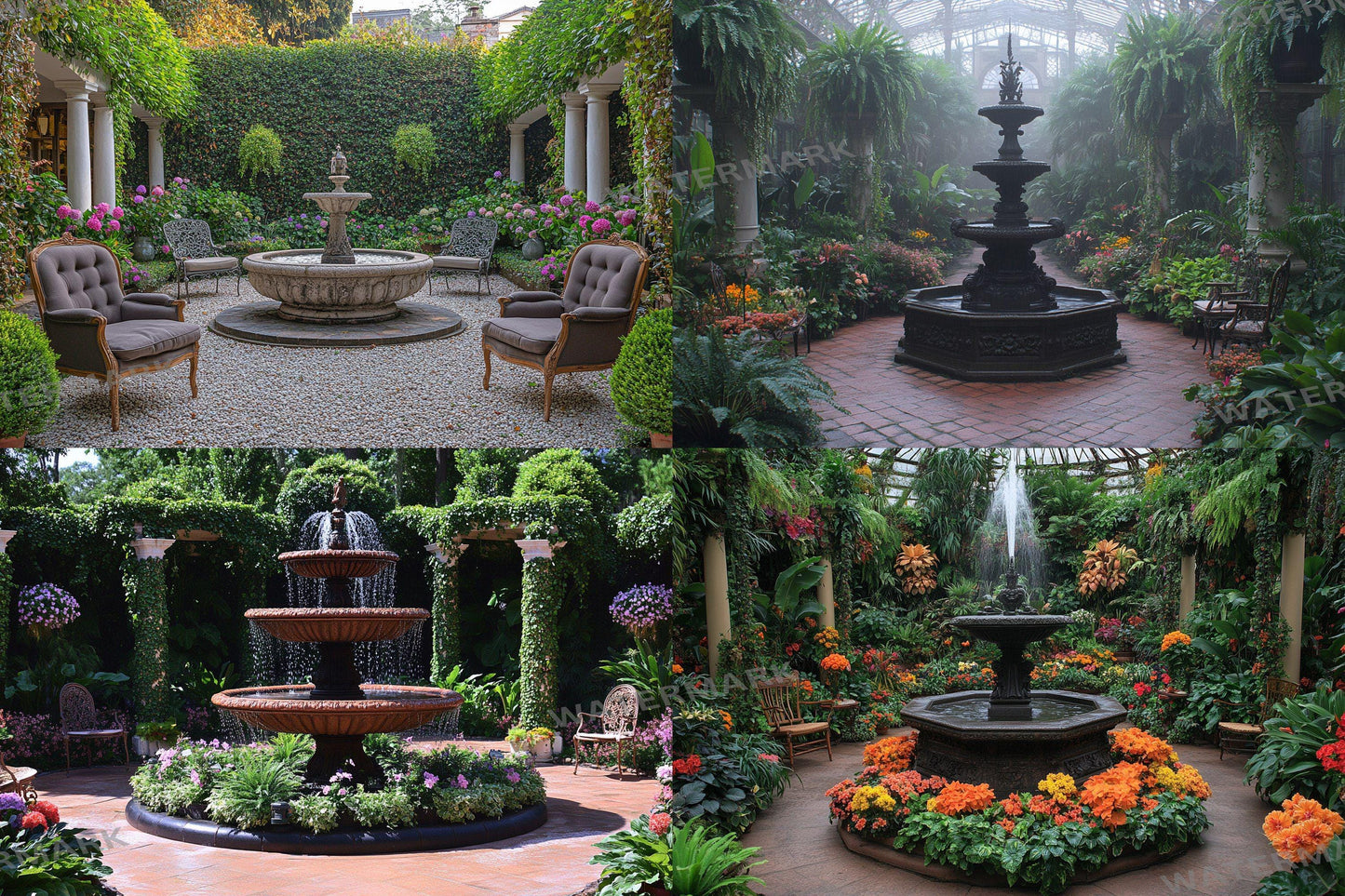 Victorian Garden Backdrop: 3PNGs for Portrait Photography Props, Historical Outdoor Photo Editing, Elegant Floral Digital Backdrops.