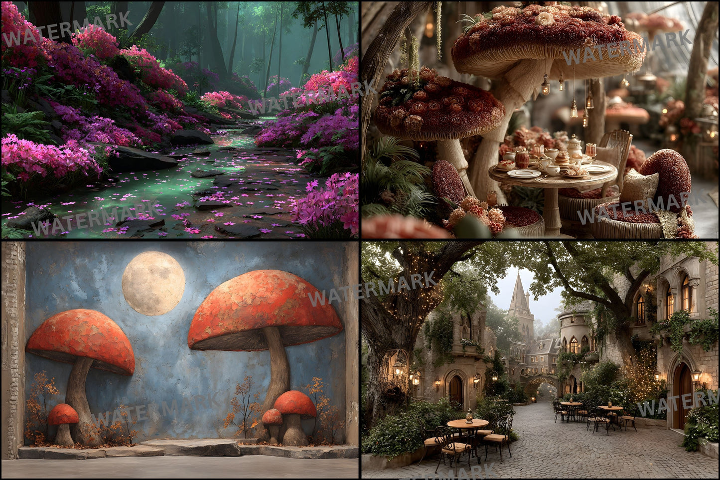 Alice in Wonderland Photography Backdrop, Whimsical Background, Digital Download for Portrait Photoshoot, Fantasy Party Decor, Ratio