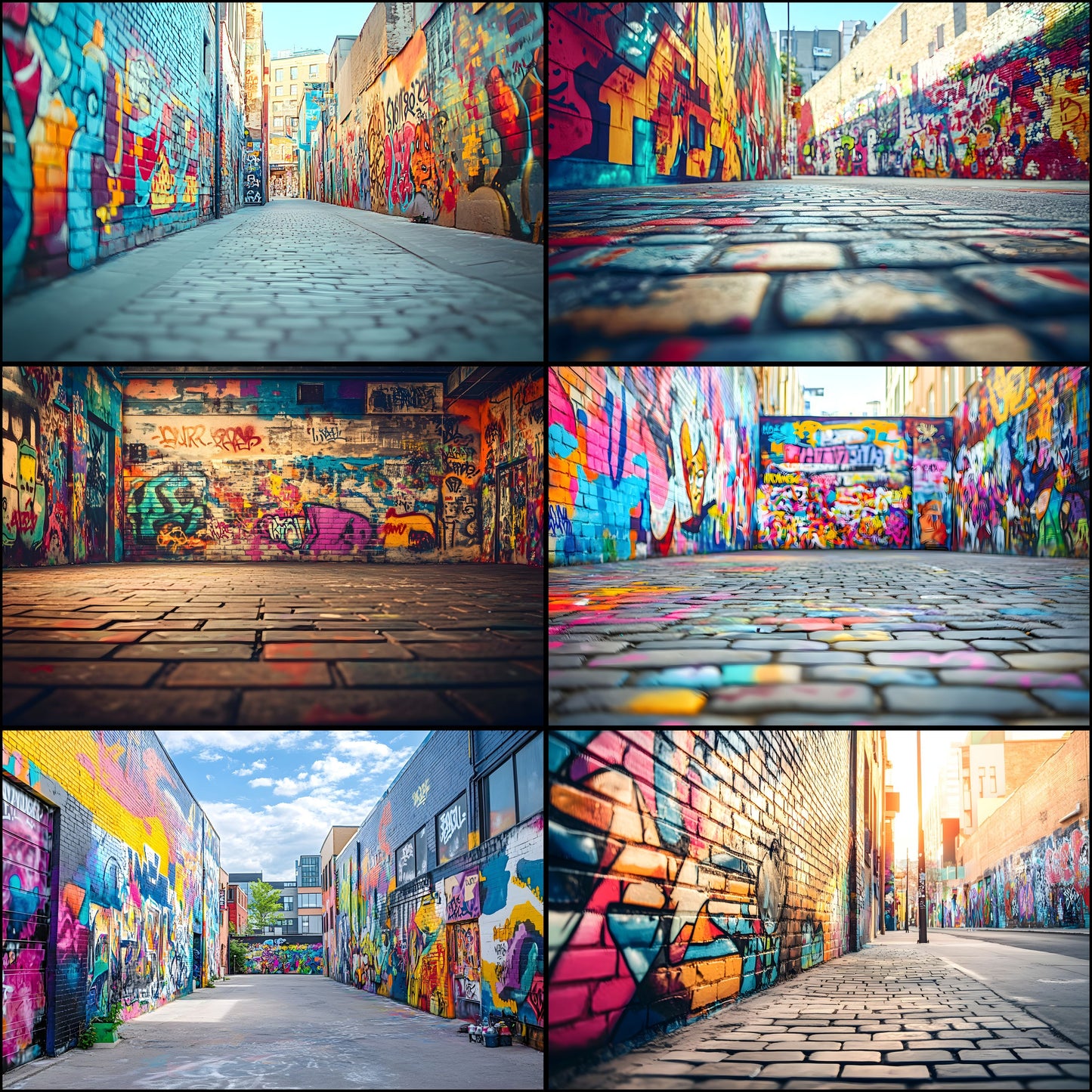 Colorful Street Art Digital Backdrop, Urban Graffiti Photography Background, Photo Booth Prop, Vibrant City Scene, Artist Texture Digital Download