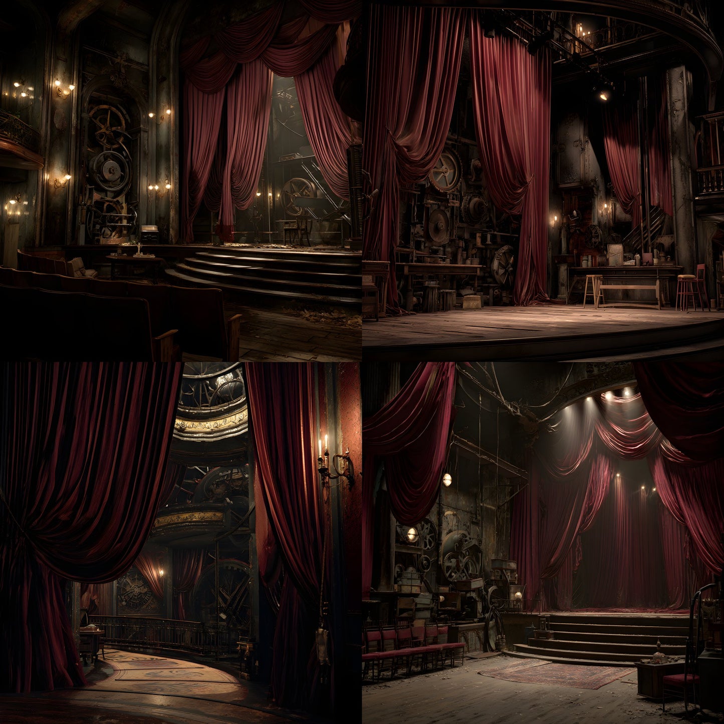 Abandoned Victorian Theater Digital Backdrop, Moody Interior Photography Background, Stage Set, Gothic Theater Design, Dark Academia Digital Art