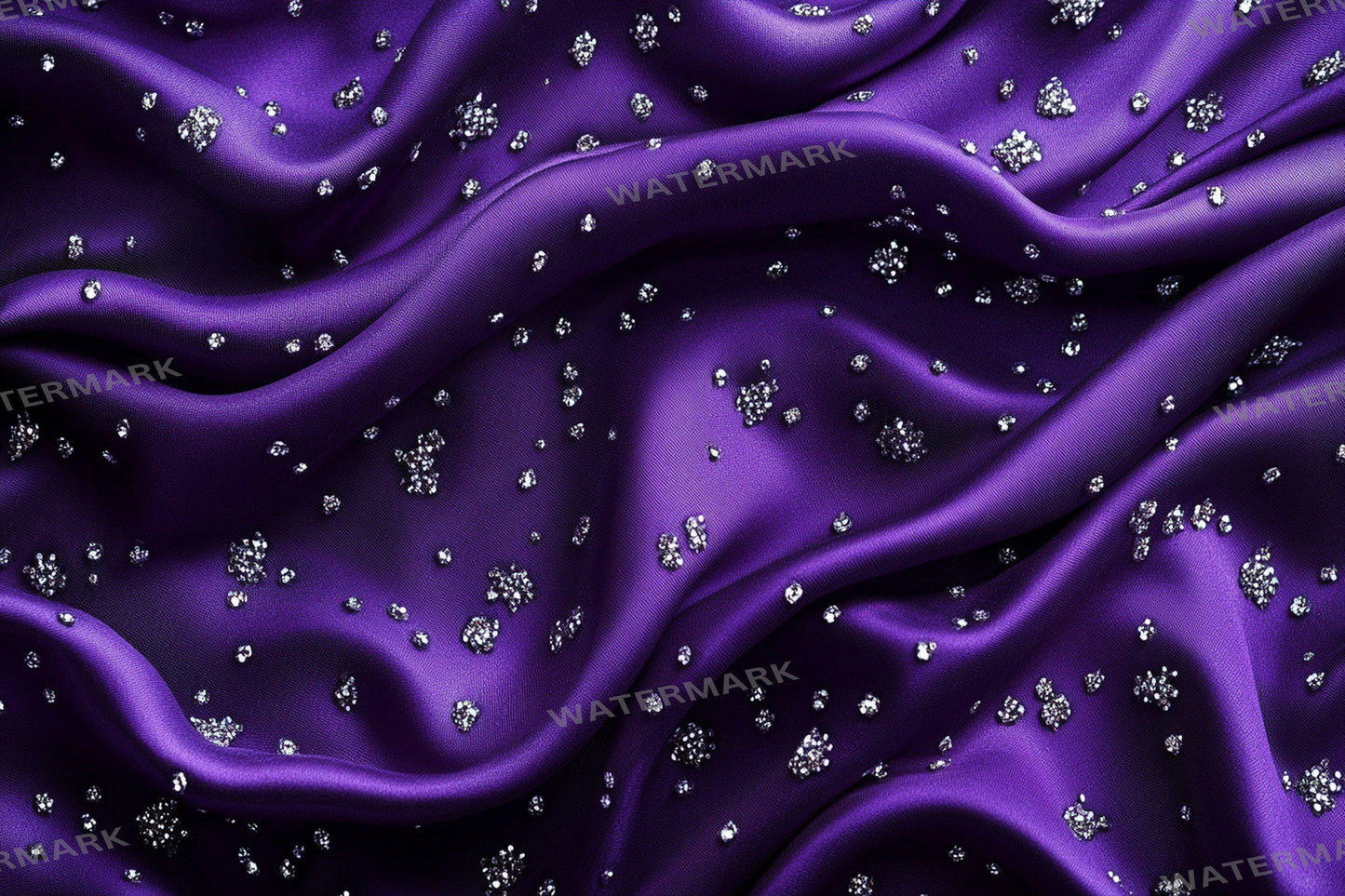 Purple Satin Embellished Backdrops | Digital Luxury Fabric Scenes | Glamour & Fantasy Photography Backgrounds - Purple Backdrops
