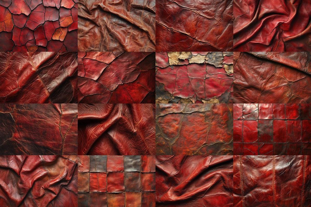 Red Weathered Leather Textures Photography Backdrops for Photoshop - Warm Aesthetic Backgrounds for Digital Art Photo