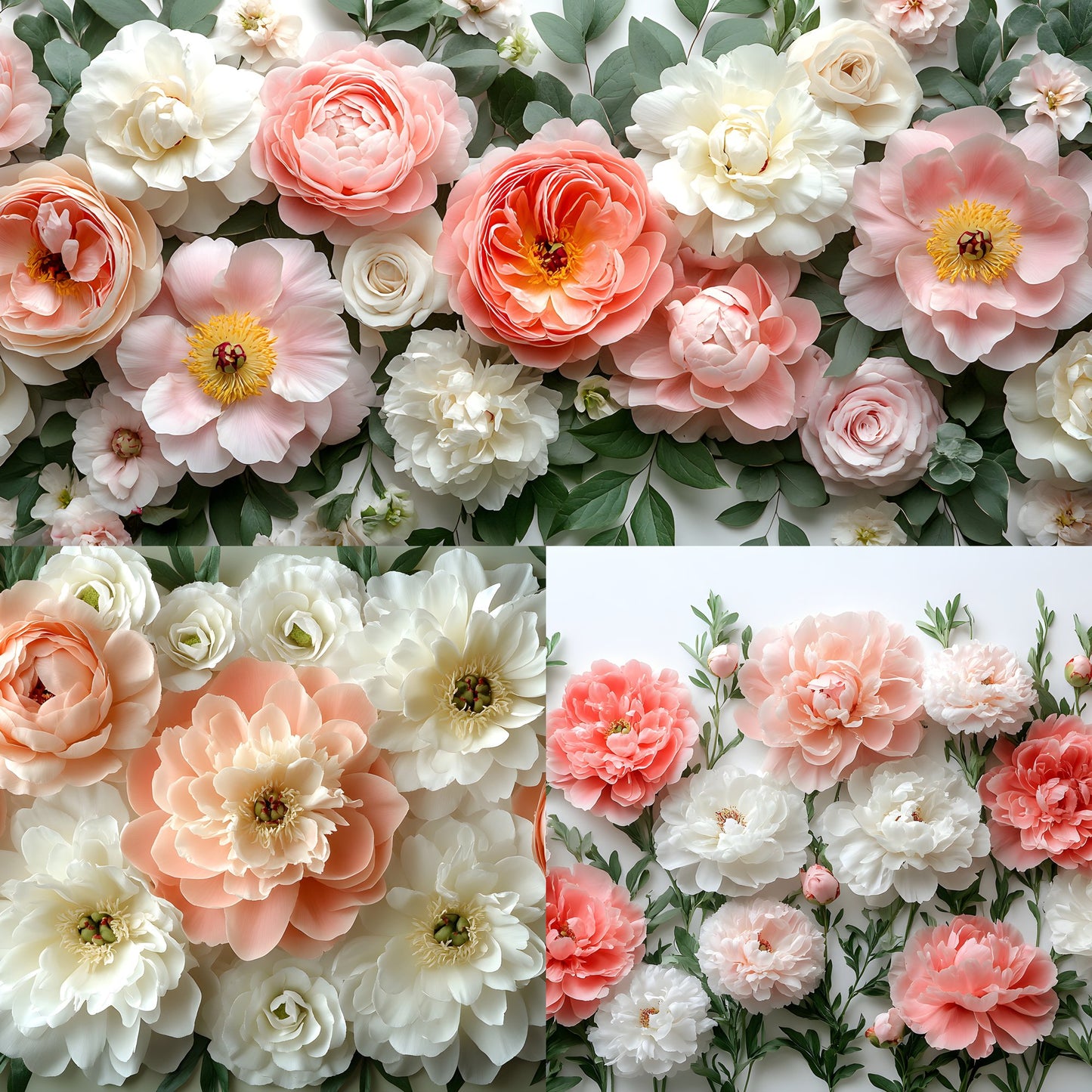 Peony Blush Floral Wall Digital Backdrop, Wedding Photography Background, Flower Photo Booth, Portrait Photography, Peonies, High Res Images