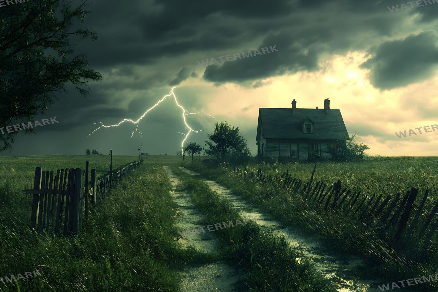 Kansas during Thunderstorm with Wide Open Fields_16 Images_Wizard of Oz | Dorothy Wizard of OZ Backdrops