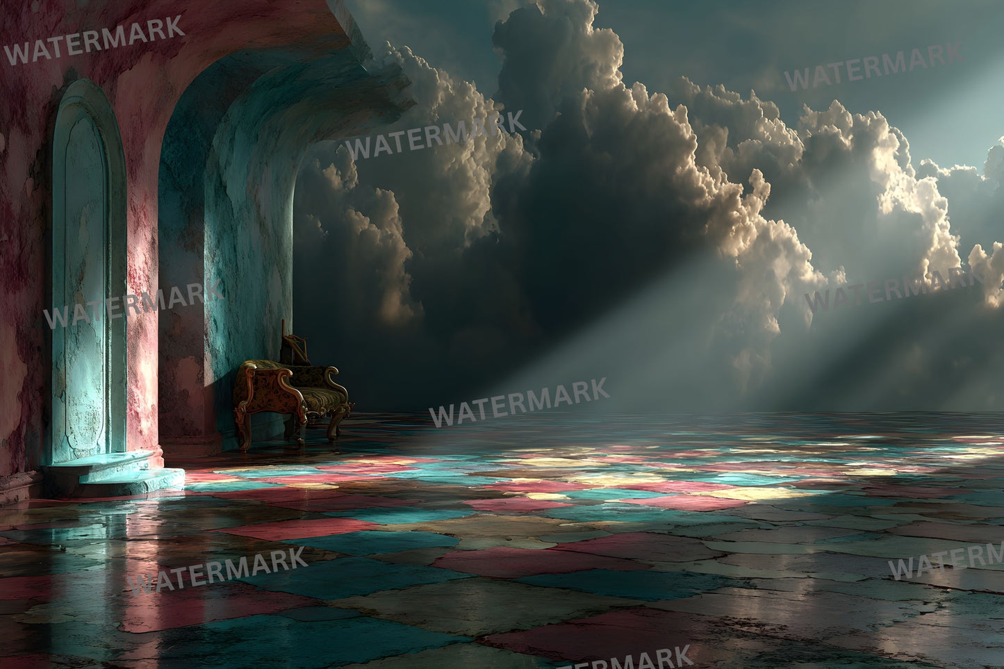 Alice in Wonderland Backdrop Digital Download, Whimsical Background for Photography, Fantasy Photo Prop, Storybook Party Decor, Printable Art